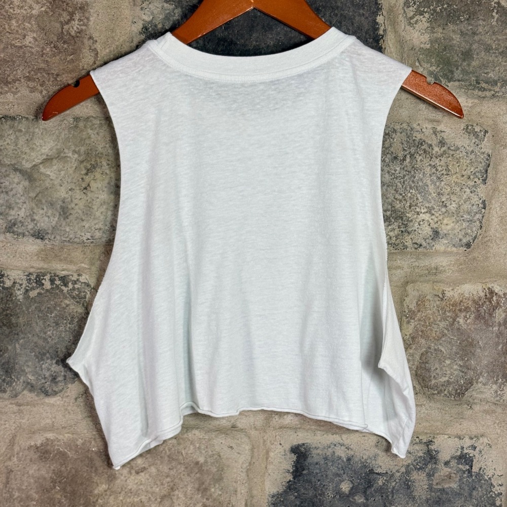 Spiritual Gangster Peace Seeker White Cropped Muscle Tank Top Women's Medium USA - Picture 6 of 8